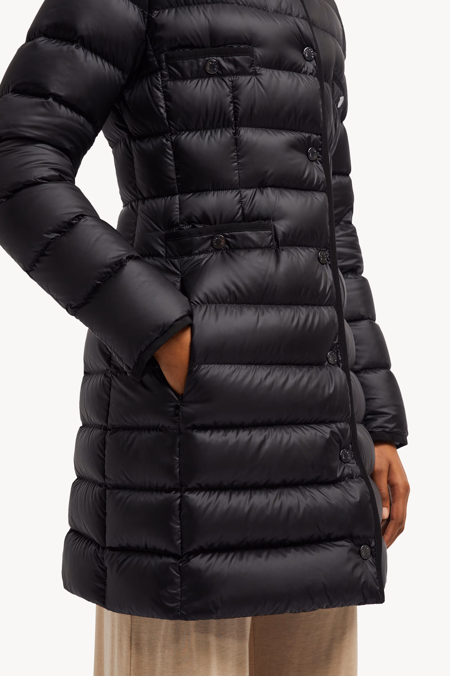 Hirma Hooded Long Down Jacket Women Black Moncler 6